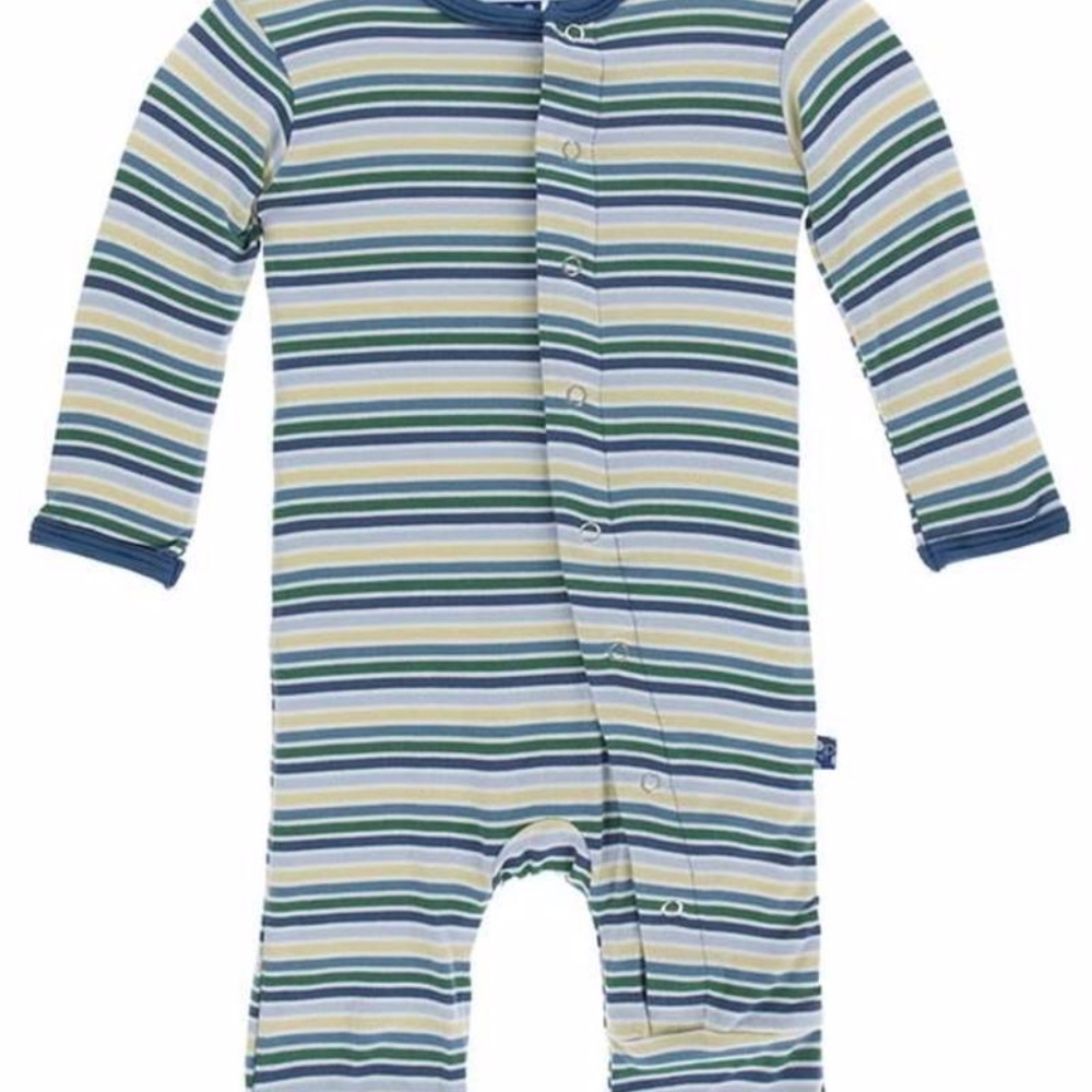Kickee Pants Longsleeve Romper Stripes